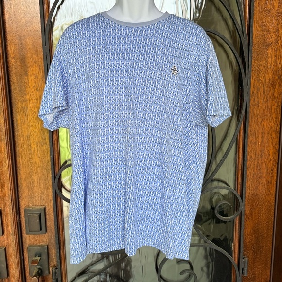 Penguin tshirt size XXL Original Penguin Geometric T-Shirts for Men blue - Picture 7 of 10